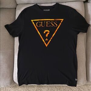 Guess Black Polo Shirt with Graphic Design